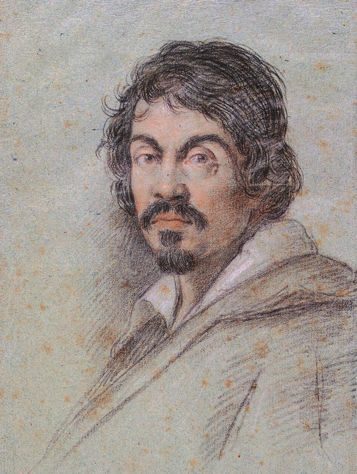 Ottavio Leoni, "A portrait of the Italian painter Michelangelo Merisi da Caravaggio" (ca. 1621) (Biblioteca Marucelliana, Florence, via Wikimedia Commons)