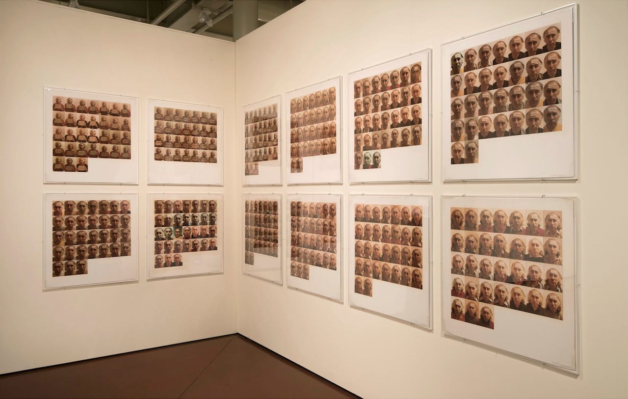 Vagrich Bakhchanyan, "Diary 1/1/79–31/12/79" (1979), installation view, 365 color photographs mounted on 12 cardboard panels 76 x 73 cm ea (photo courtesy of Irene Bakhchanyan)