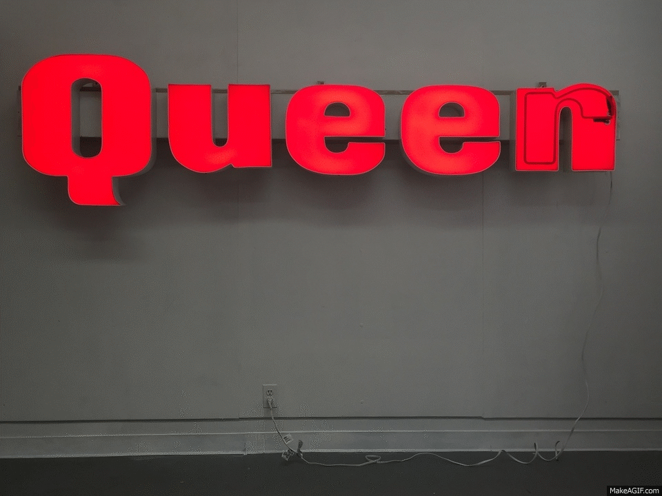 QUEEN, 2015 9' x 2' x 4' Neon, motor, Dairy Queen sign 