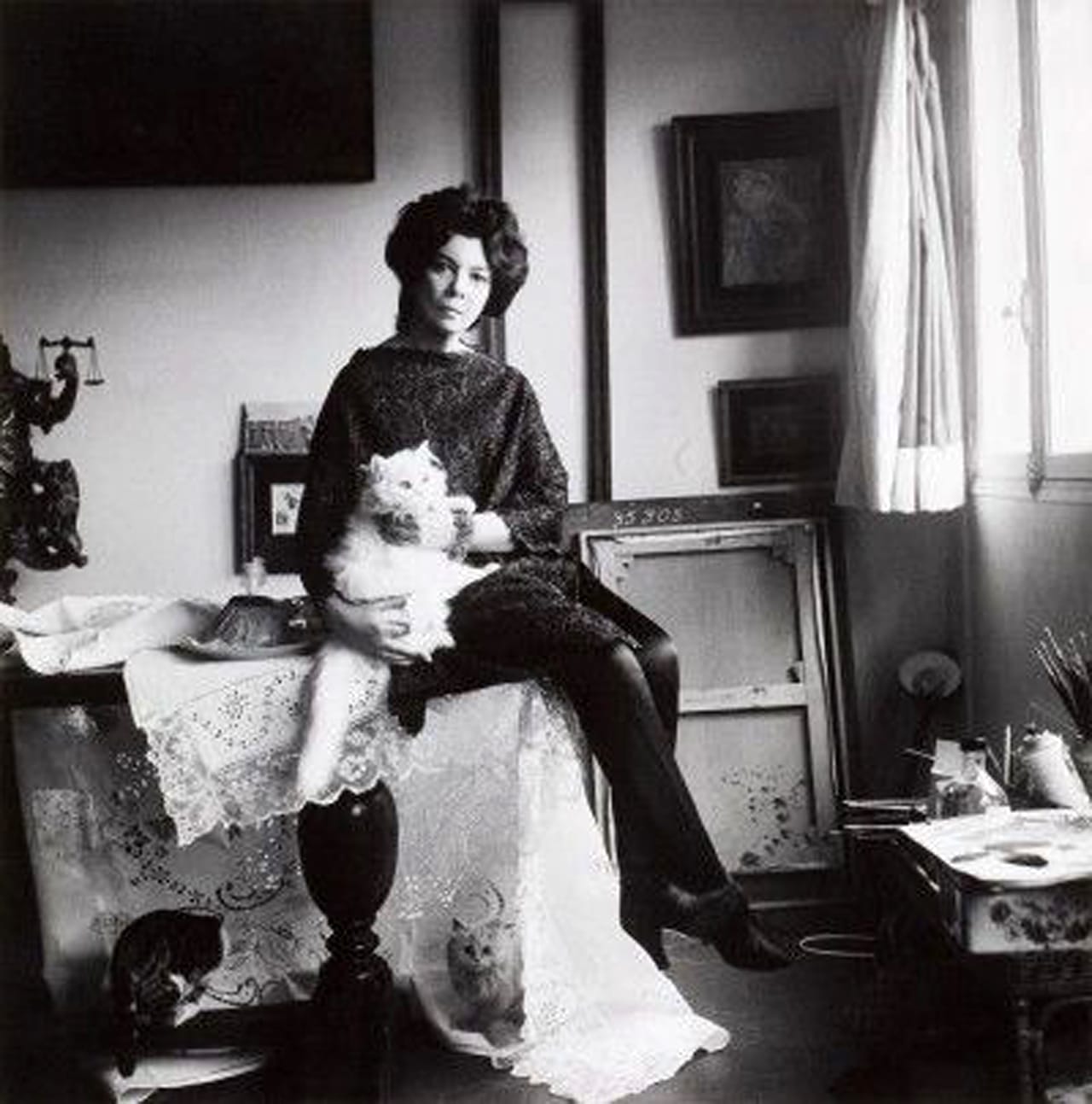 Leonor Fini in her studio rue de La Vrillière, Paris, 1961 (photo by Cecil Beaton)