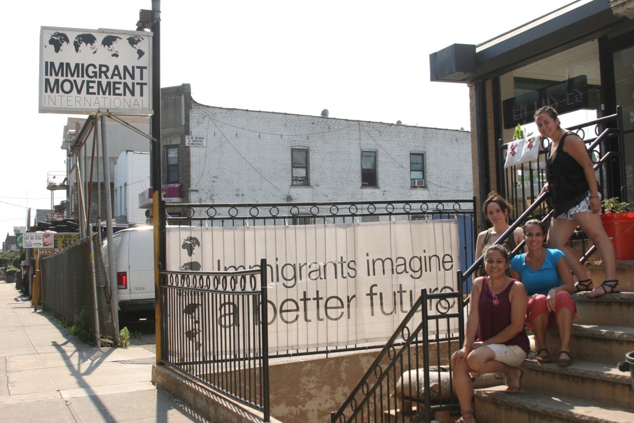 Immigrant Movement International HQ - (Ana Reza, Elisabeth Ingwersen Mendez, Greyza Baptista, Silvia Juliana Mantilla Ortiz), 2013. Photo by Neshi Galindo