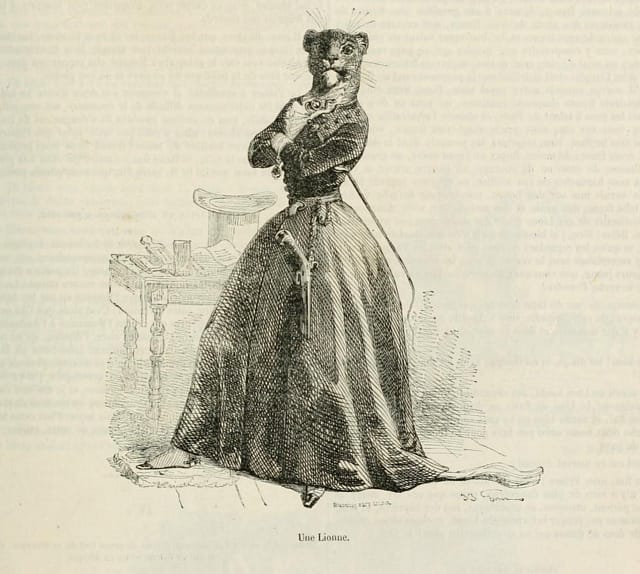 Illustration by J.J. Grandville in 'Scènes de la vie privée et publique des animaux' (originally published in 1842) (via University of Ottawa/Internet Archive)