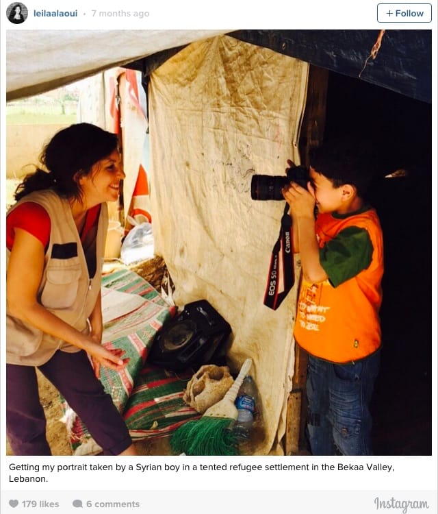 (screenshot via @LeilaAlaoui/Instagram)