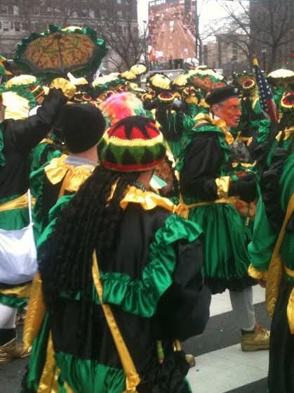 Mummers dressed as Jamaicans