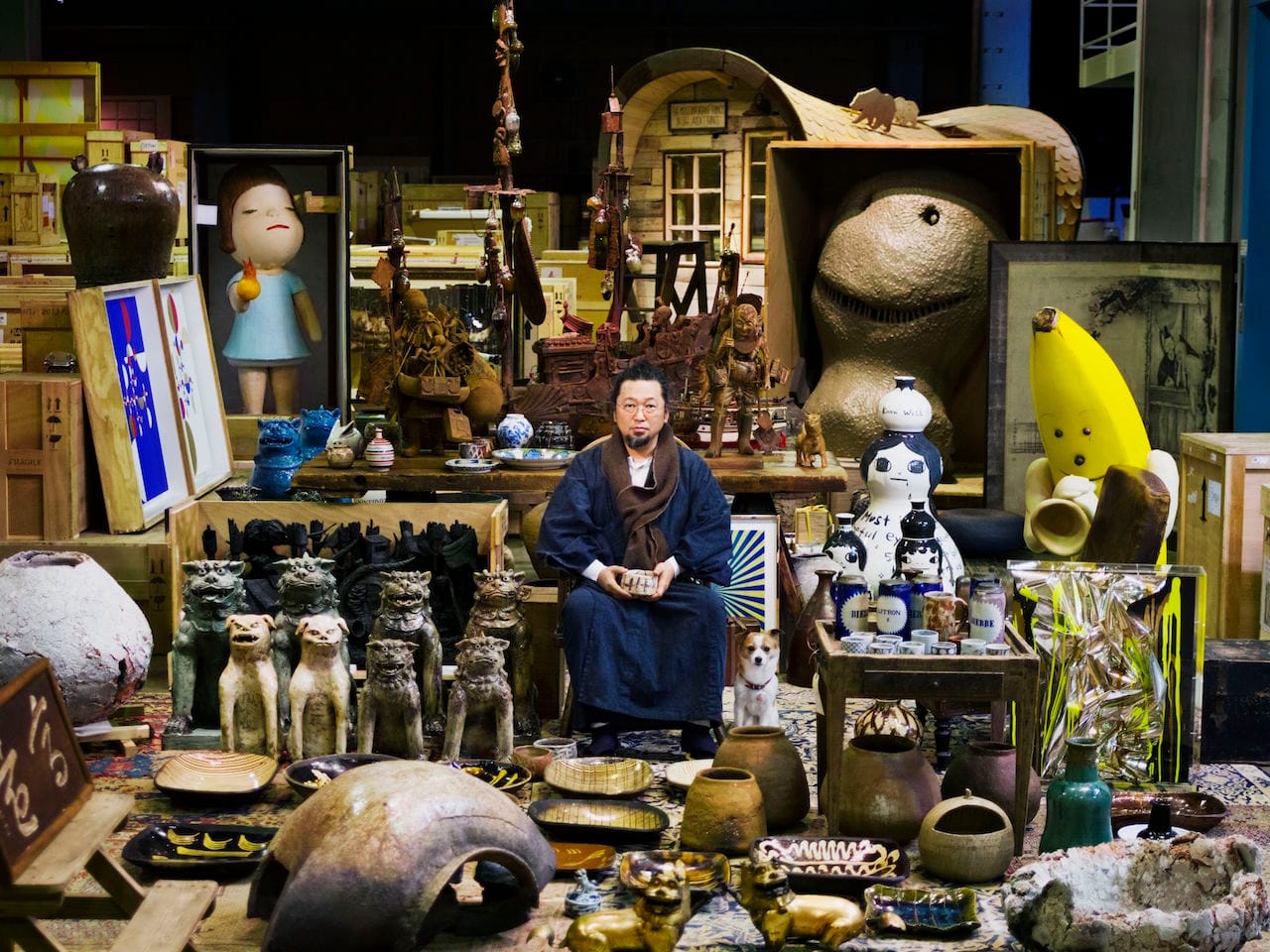 Takashi Murakami and his Superflat Collection (photo by Kentaro Hirao, all images courtesy Yokohama Museum of Art)