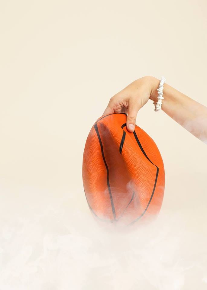 Juliana Paciulli, "Uh-huh (Basketball)" (2015), Archival pigment print in artists frame, 22.5 x 16 inches (via greene-exhibitions.com)