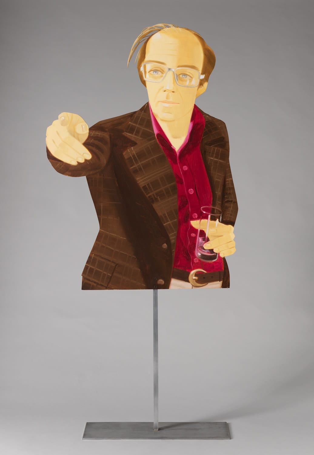 Alex Katz, "Philip Pearlstein" (1978), oil on aluminum cutout painted, 48 × 32 1/2 × 8 in. (121.9 × 82.6 × 20.3 cm) (Image © Alex Katz, courtesy The Metropolitan Museum of Art)