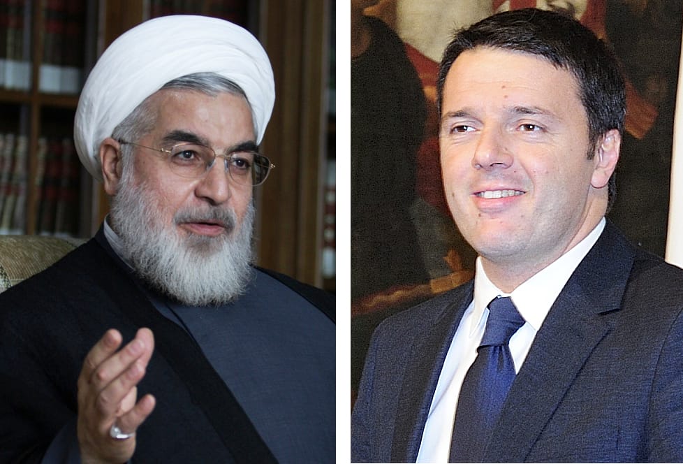 Hassan Rouhani and Matteo Renzi (images via Wikipedia)