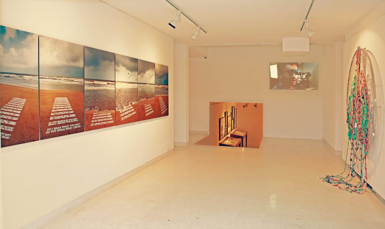 Installation view of Reena Saini Kallat, 'Porous Passages,' at Nature Morte, New Delhi
