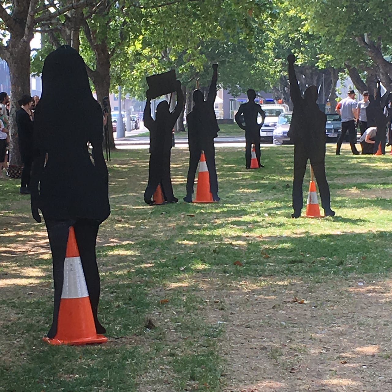 Silhouettes of the public