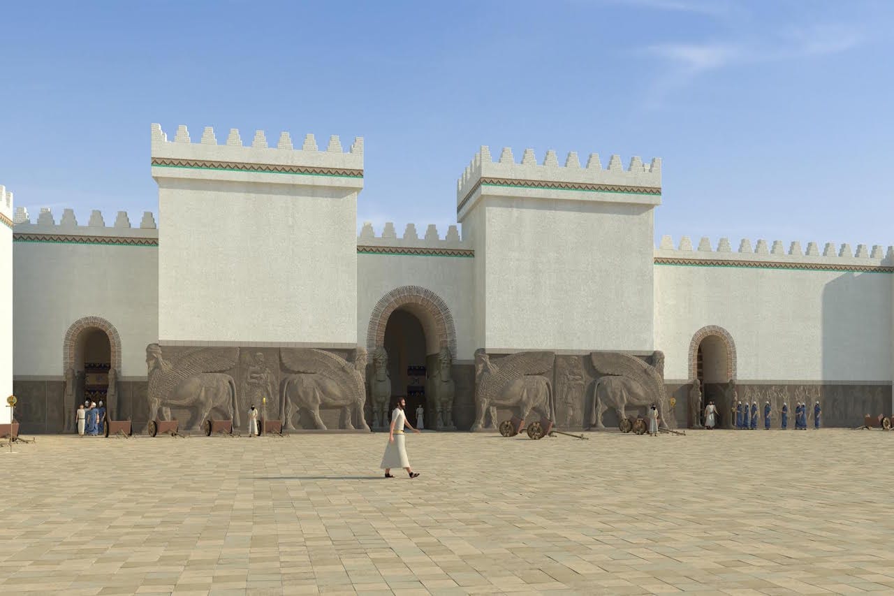 The recreated exterior of the Palace of Ashurnasirpal ii from the “Nimrud Rising” immersive virtual reality project (courtesy of Learning Sites, Inc. and the Antiquities Coalition)