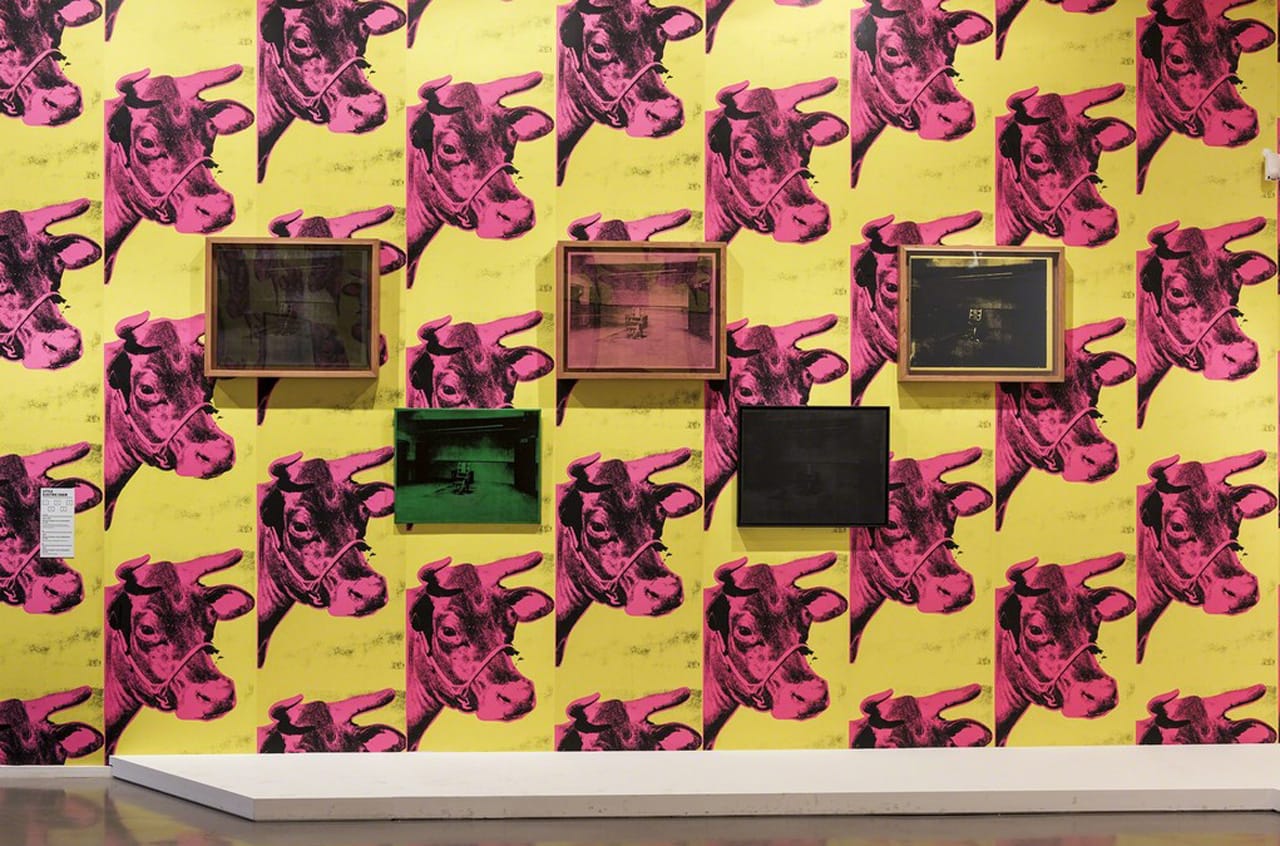 Installation view of 'Warhol Unlimited' with selections from Andy Warhol's 'Electric Chairs' series (1964–71) (photo by Pierre Antoine, courtesy the Musée d'art moderne de la Ville de Paris