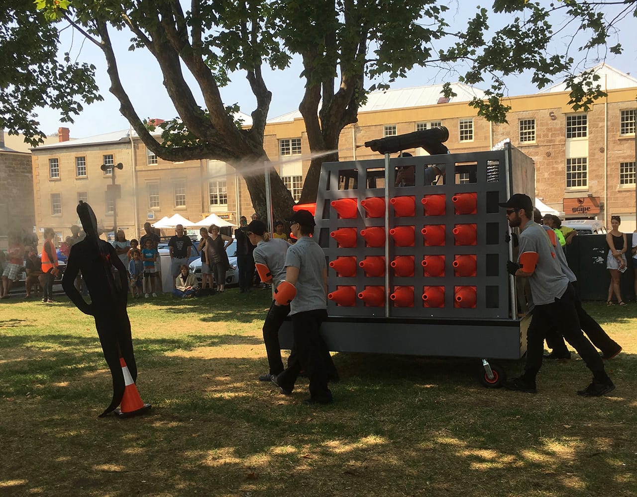 The water cannon on the move