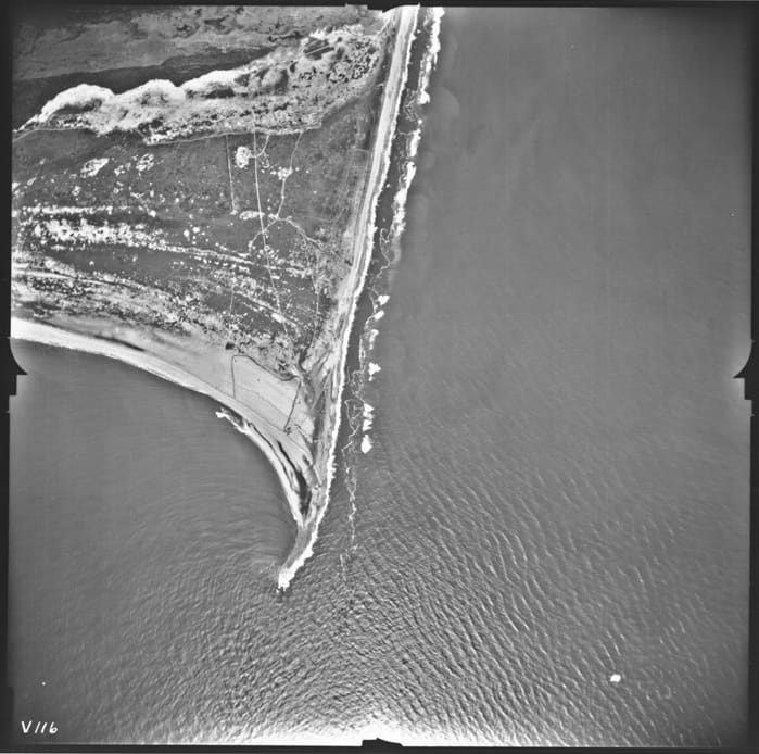 Aerial photograph of Cape Hatteras, North Carolina (via Records of the Defense Intelligence Agency/National Archives)