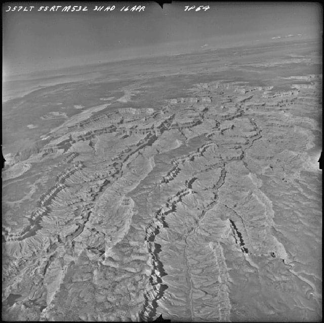 Aerial photograph of the Grand Canyon (4/16/1949) (via Records of the Defense Intelligence Agency/National Archives)
