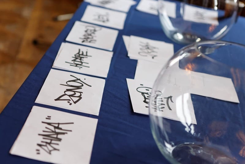 The names of street artists chosen at random to make city-sanctioned murals in Paris. (photo courtesy La Mairie de Paris)