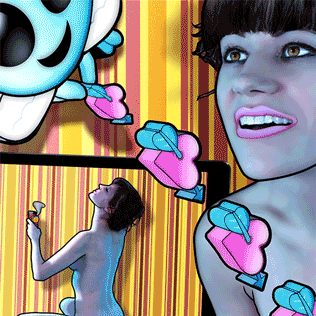 Theresa with Angel (lower left screen of Bunny) courtesy of the artist