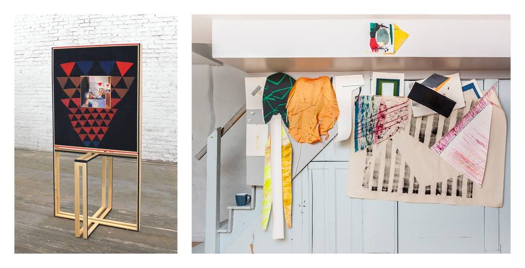 Work by Jen Schwarting, left, and Caroline Santa, right (image via Facebook)