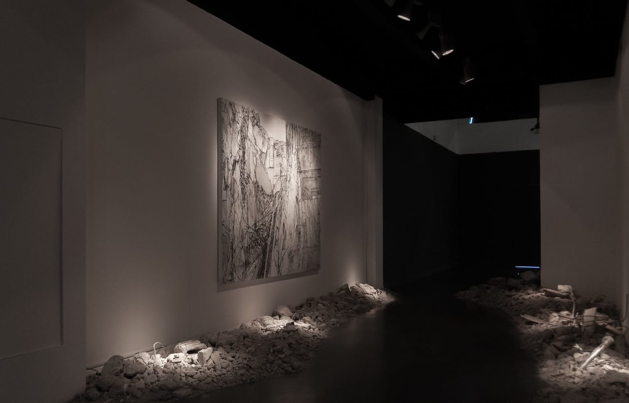 Tammam Azzam, 'The Road,' installation view (all images courtesy of Ayyam Gallery Dubai)