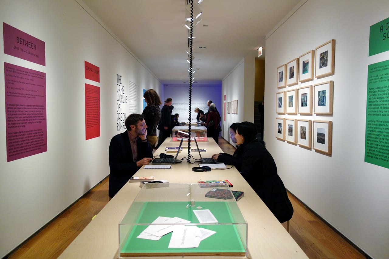 Installation view of 'The Game Worlds of Jason Rohrer' (photo by the author for Hyperallergic)