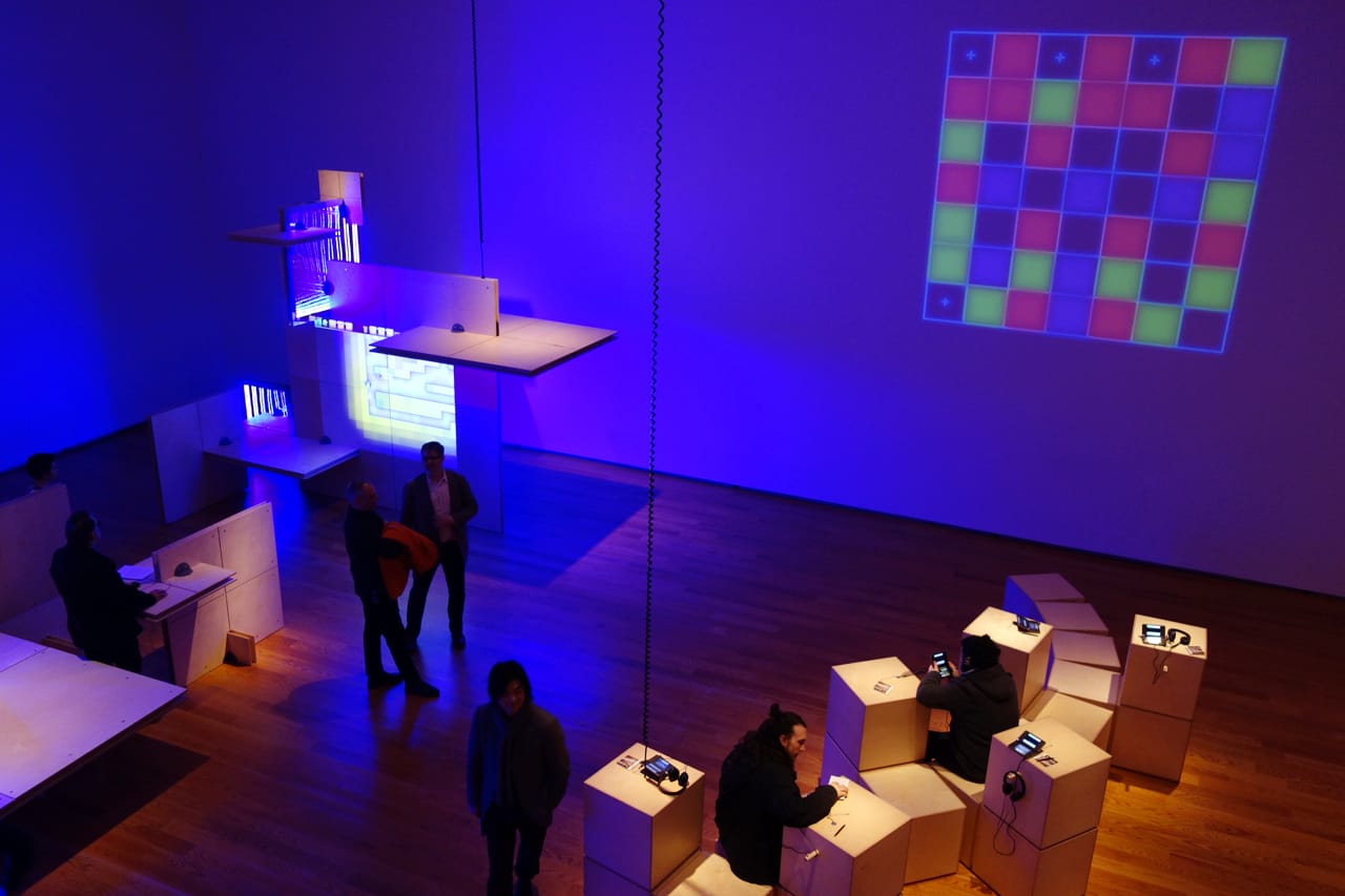 Installation view of 'The Game Worlds of Jason Rohrer' (photo by the author for Hyperallergic)
