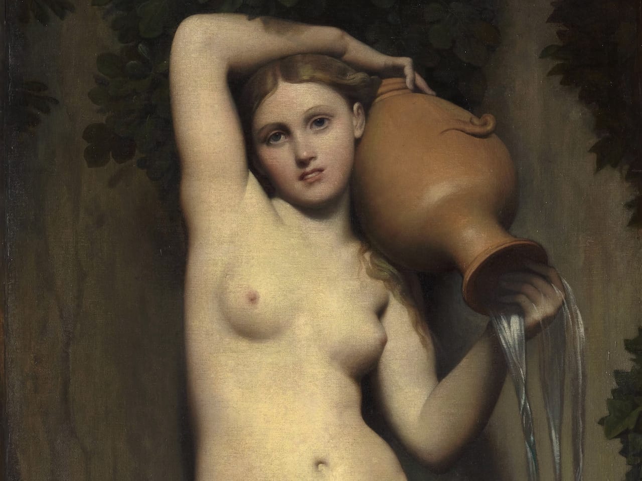 Detail of Jean Auguste Dominique Ingres's "The Spring" (1820–56) (Musée d'Orsay; via Wikimedia Commons, Creative Commons, PD-Art [PD-old-100])