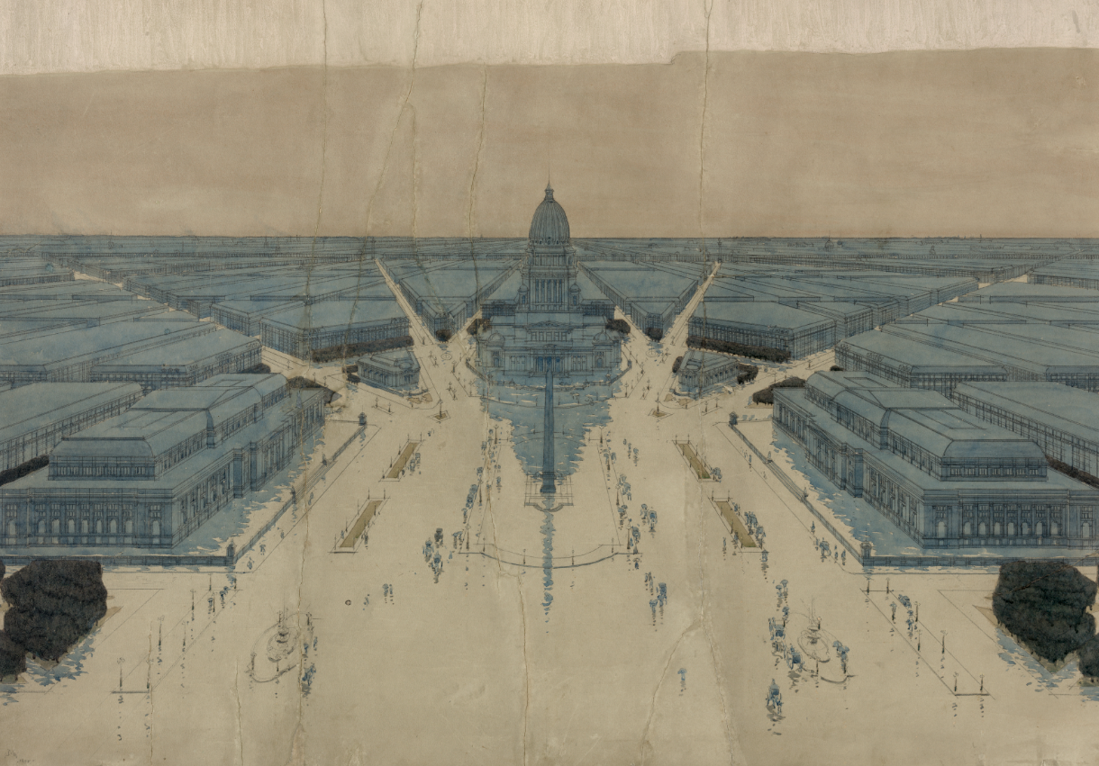 Jules Guerin's painting of Burnham and Bennett's Plan for post-fire Chicago, 1909 (c) Art Institute of Chicago