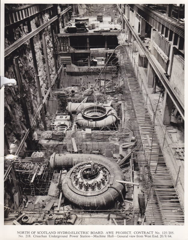 Construction of the turbines (1963) (courtesy Scottish and Southern Electricity Corporate Archive)