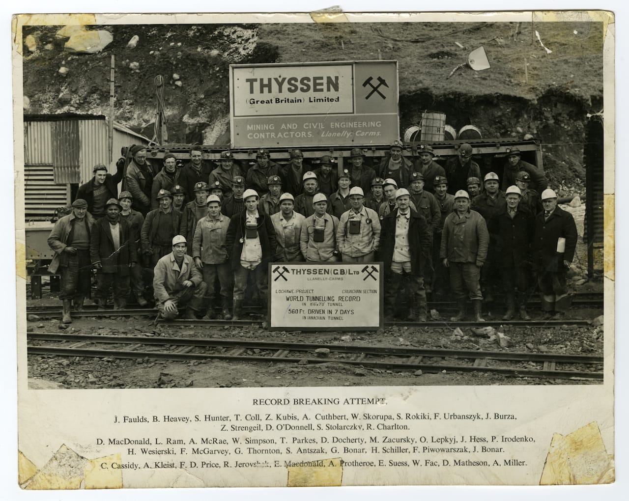 Tunnel tigers working on the Cruachan project (courtesy of the personal collection of Joe Bonner)