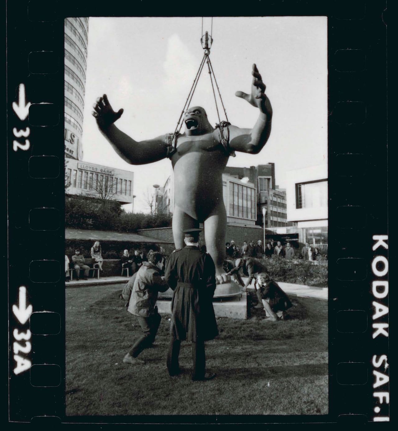 City Sculpture ProjectNicholas Monro, King Kong, for the City Sculpture Project, 1972, the Bull Ring Birmingham. Eight cities were loaned sculptures by emerging artists with the option to buy them. Only one of the 16 pieces commissioned was kept in situ. Some were even deliberately destroyed highlighting the negative attitude to ‘modern’ art. Copyright Arnolfini ArchiveExhibition details for Out There