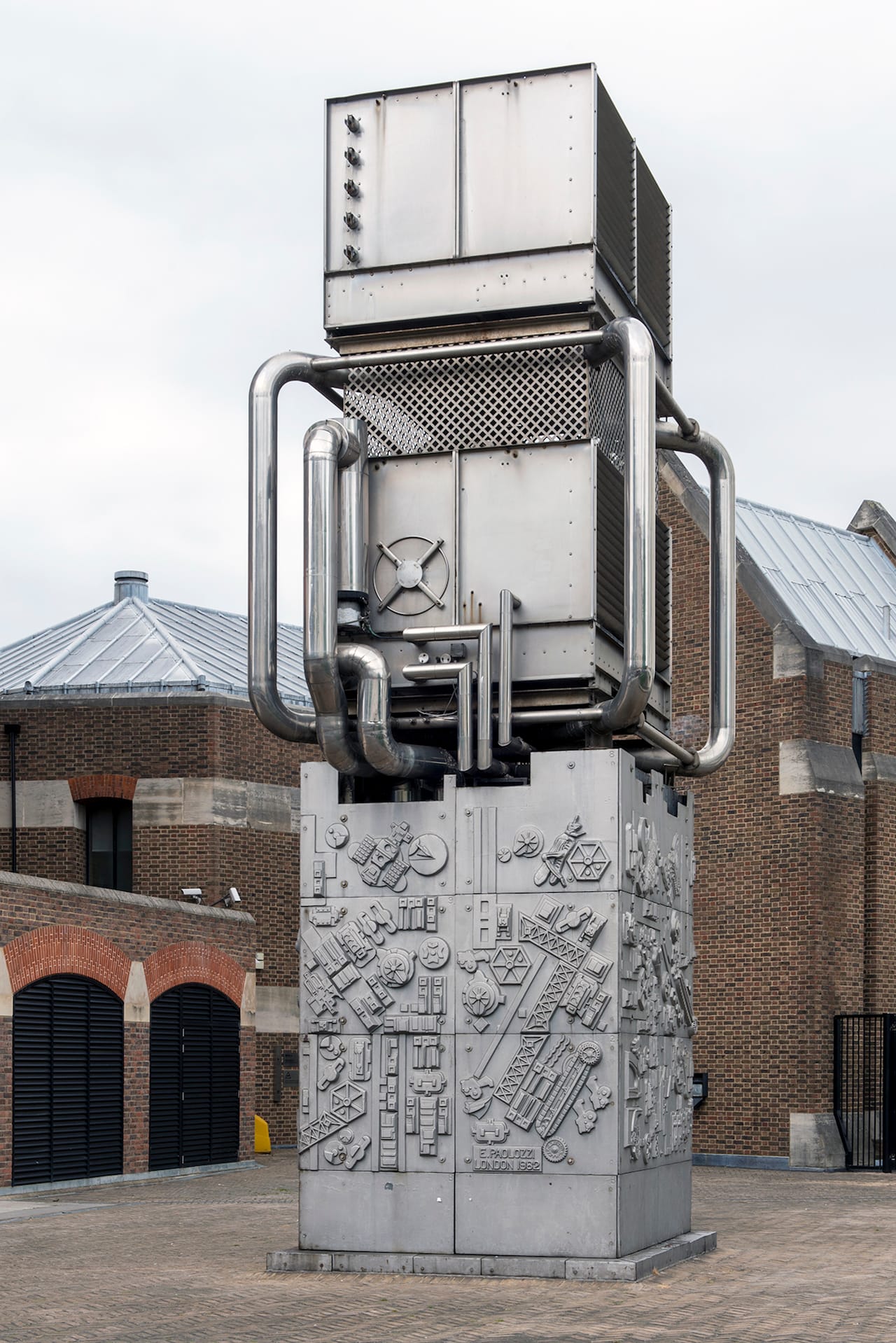 Public Sculpture 'London' by Eduardo Paolozzi,1982. Adjacent to Pimlico London Underground Station, London.