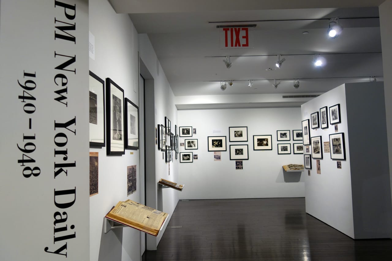 Installation view of 'PM New York Daily: 1940-48' (photo by the author for Hyperallergic)