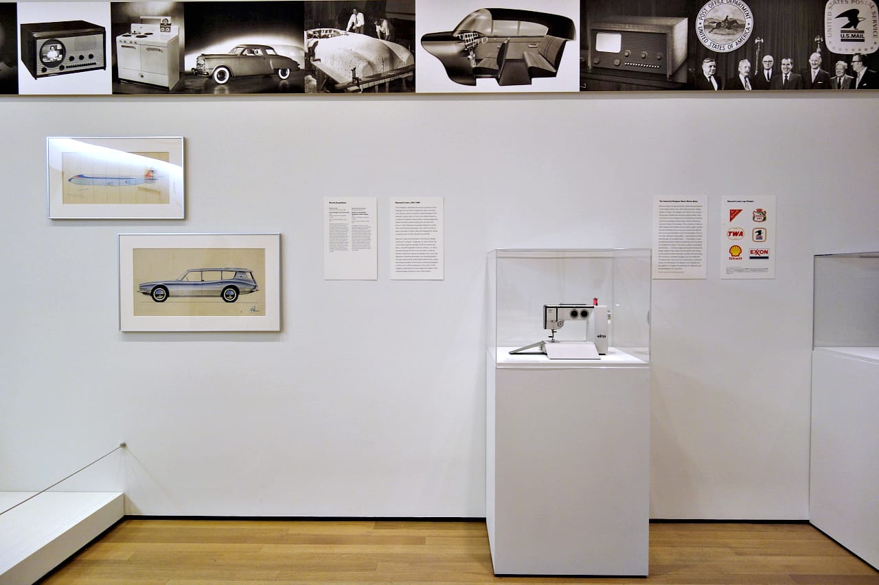 Installation view of design by Raymond Loewy at MoMA