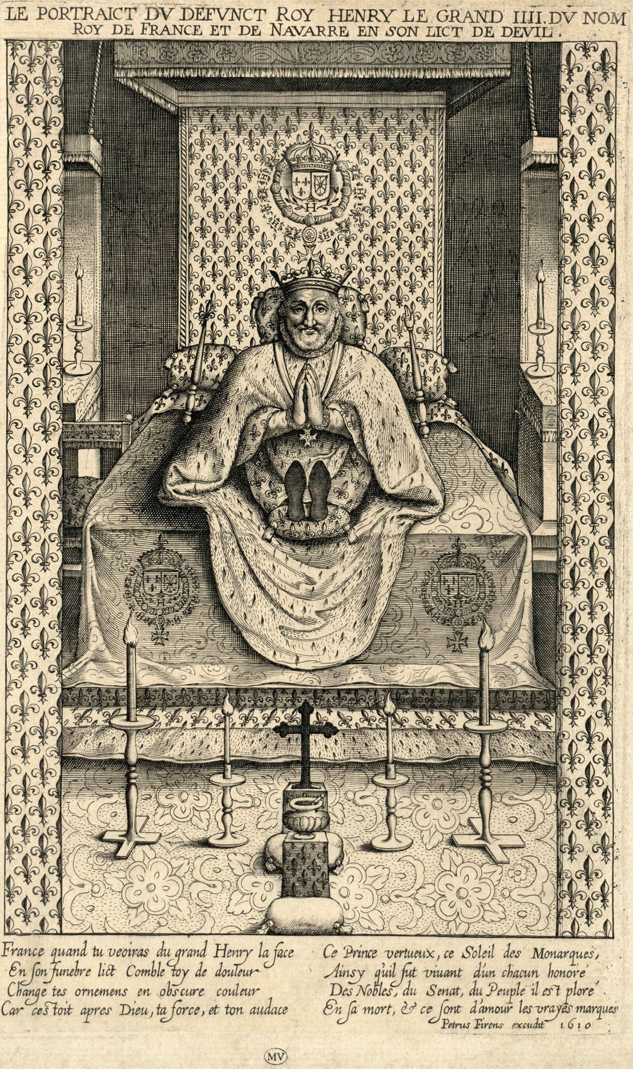 Pierre Firens, "Portrait of the Deceased King Henry the Great IV in His Deathbed" (1610) (© Château de Versailles)