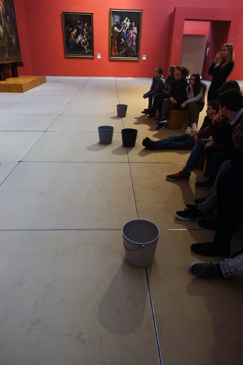 Buckets in the Rubens Room at the main building of the Royal Museums of Fine Arts in Belgium (photo courtesy Pierre Kluyskens) (click to enlarge)