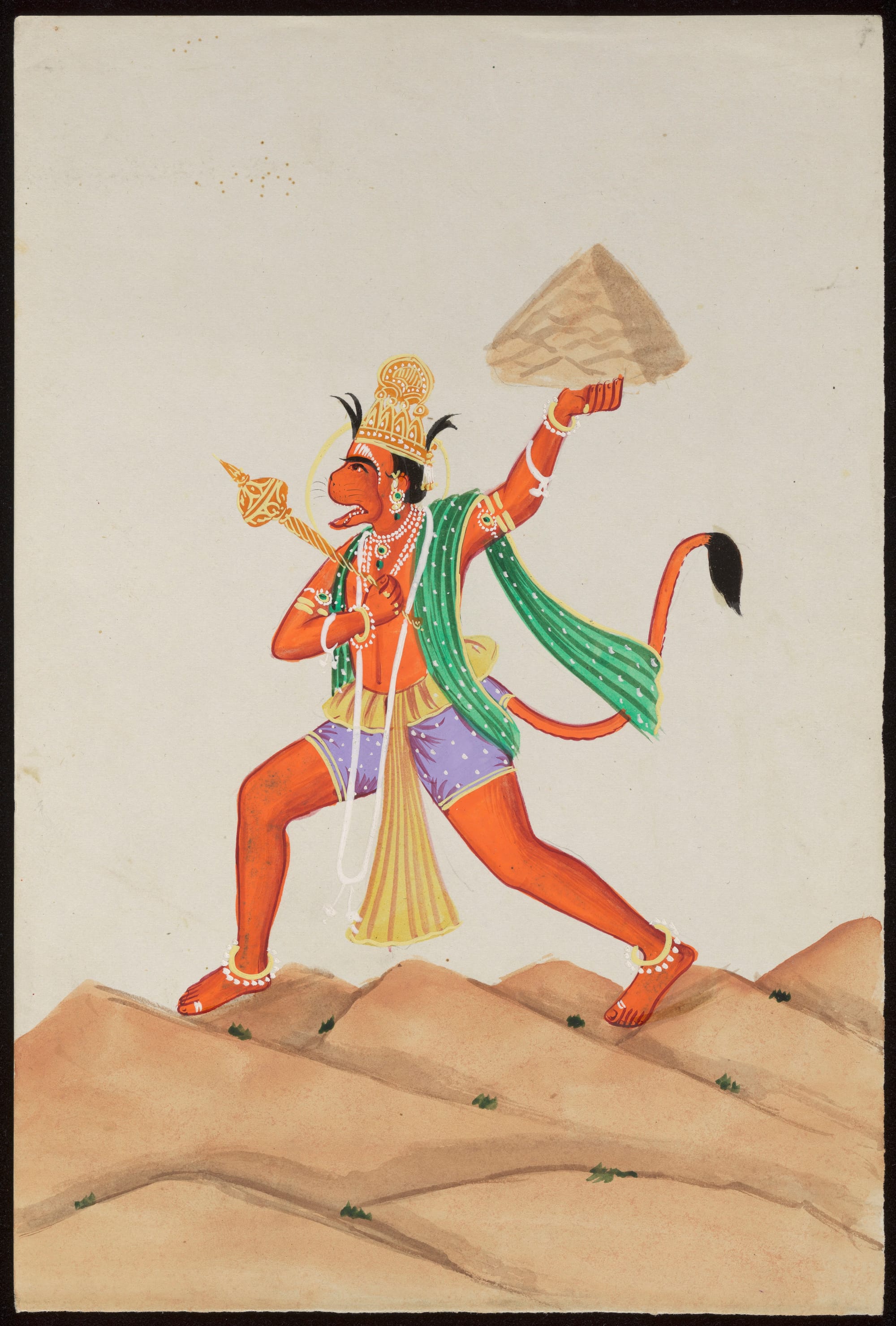 L0079464 Hanuman, the monkey god. Gouache, 19th c.