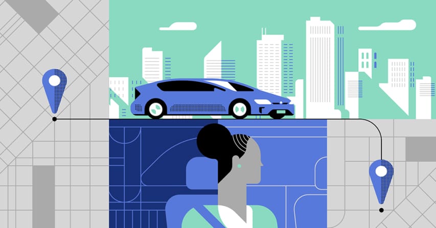 Example of Uber’s new illustration style, via Wired