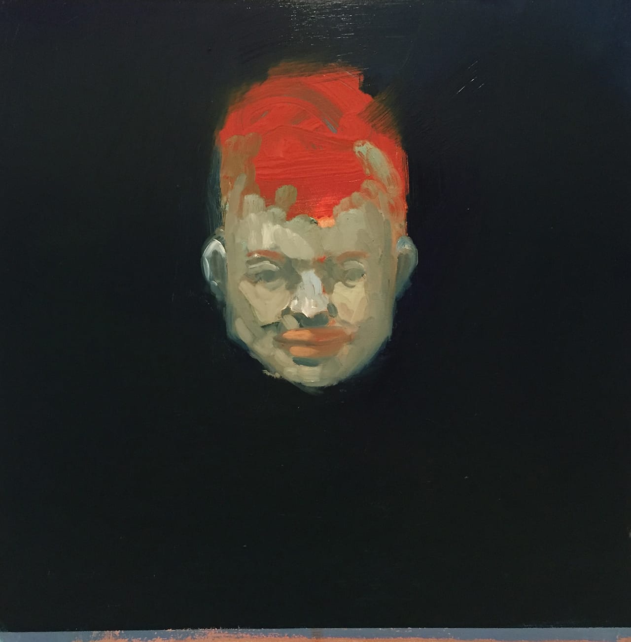 Steve Locke, untitled (2016), oil on beveled panel, acrylic on verso, 16 x 16 in