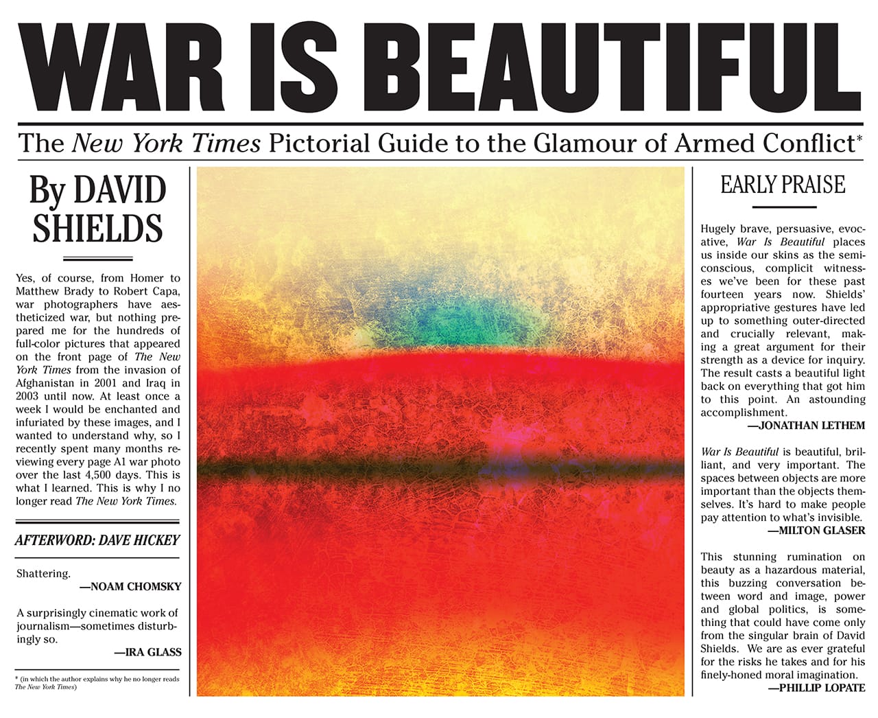 The cover of David Shields's 'War Is Beautiful: The New York Times Pictorial Guide to the Glamour of Armed Conflict*,' published by PowerHouse Books (all images courtesy PowerHouse Books)