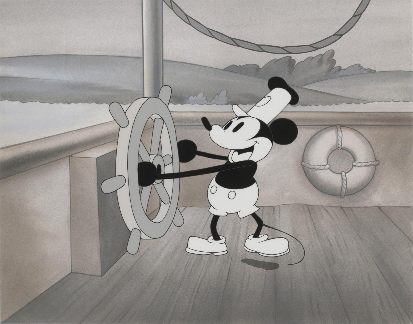 To protect works of art, including this image of Disney's Steamboat Willie, scientists developed an optoelectronic "nose" to sniff out potentially damaging compounds in pollution. (Image credit: Steamboat Willie, 1928 Animation cel and background © Disney Enterprises, Inc. Courtesy of Walt Disney Animation Research Library)
