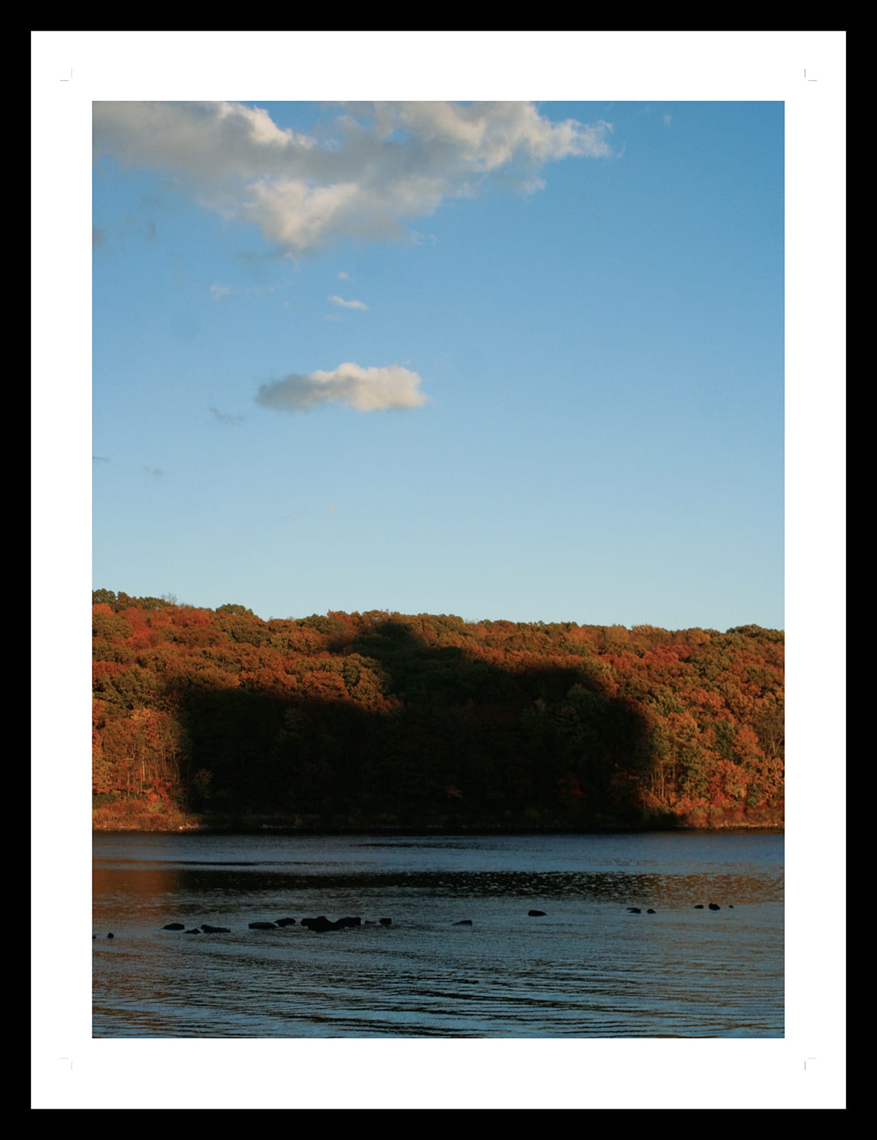 The literal impact of casino development: the shadow of Mohegan Sun tower over a wooded landscape. (image courtesy Stephen Fan) (click to enlarge)