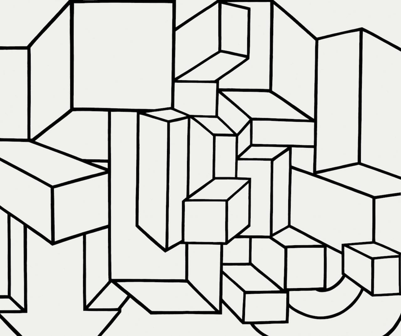 Al Held, "B/W IX" (1968), acrylic on canvas, 114 x 136 in