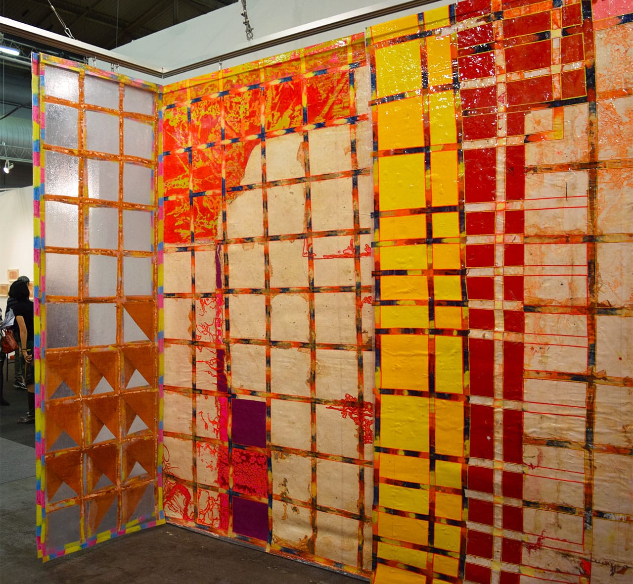 Looking out of Delson Uchôa's installation "Pintura habitada" ("Inhabited Painting") at the 2016 Armory Show