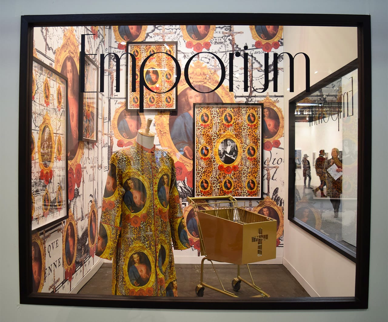 Looking in on Kudzanai Chiurai's installation "Emporium" (2016) in the Goodman Gallery booth at the 2016 Armory Show