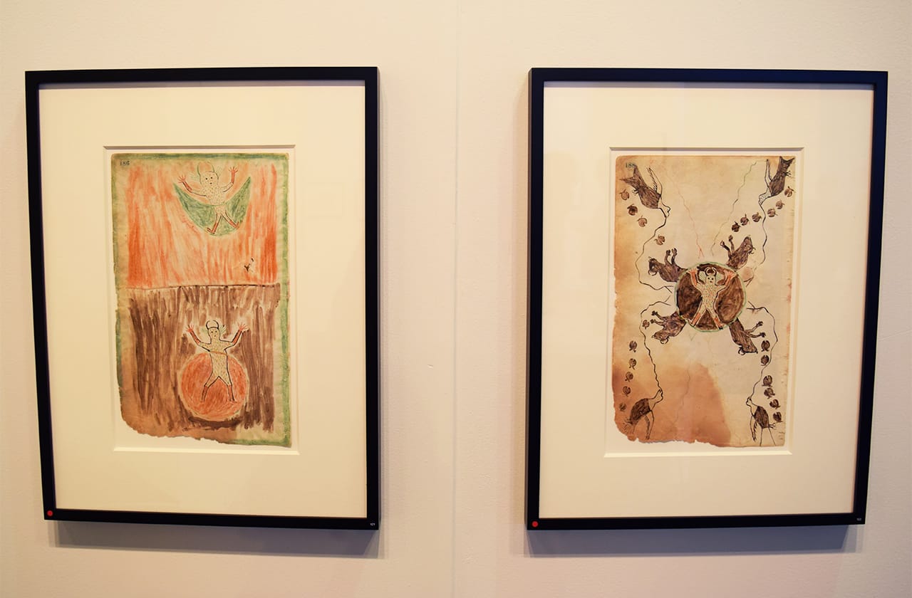 Installation view of 'Keeping Time: Plains Indian Ledger Drawings, 1865–1900' in the Donald Ellis Gallery booth at the 2016 Armory Show