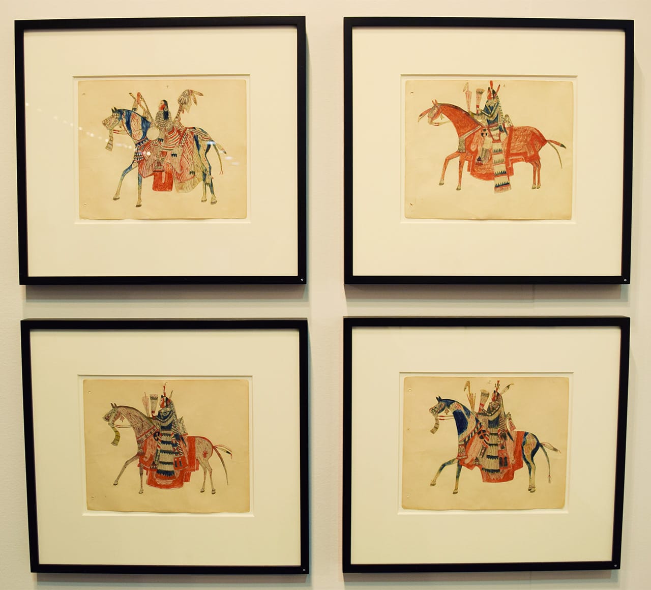 Installation view of 'Keeping Time: Plains Indian Ledger Drawings, 1865–1900' in the Donald Ellis Gallery booth at the 2016 Armory Show