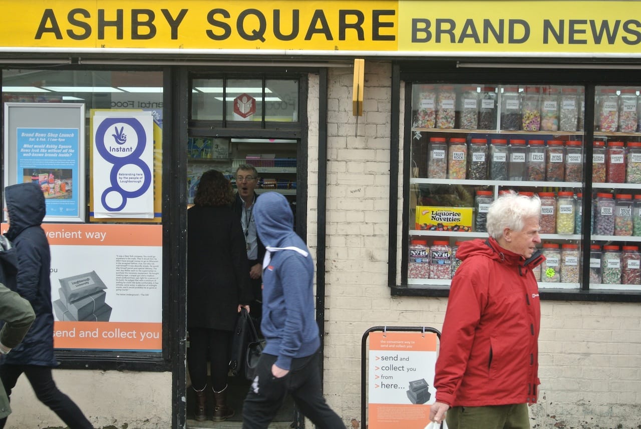 Ashby Square shop façade (all photos by the author for Hyperallergic)