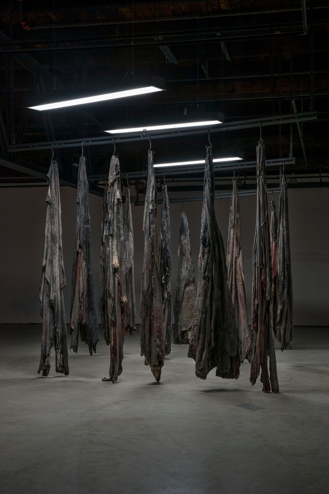 Berlinde De Bruyckere, "No Life Lost I" (2014–15), wax, iron, steel, epoxy, and light elements (photo by Mirjam Devriendt)