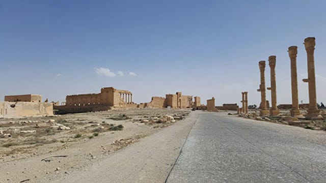 The Temple of Bel complex, as photographed after Palmyra's liberation (photo by Maher Mouaness)