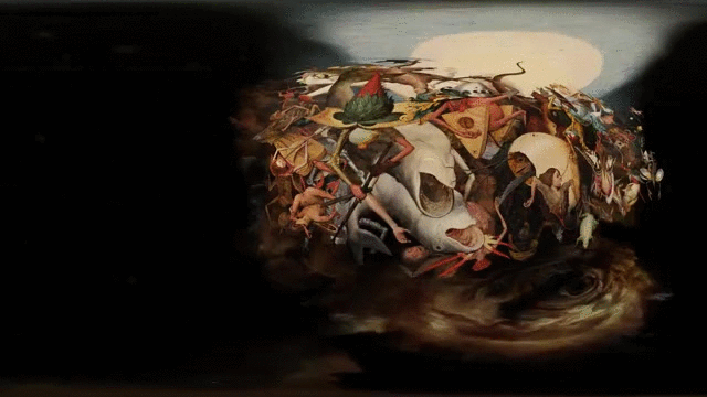 Virtual reality experience of Bruegel's "The Fall of the Rebel Angels" (1562) (gif by the author via YouTube)
